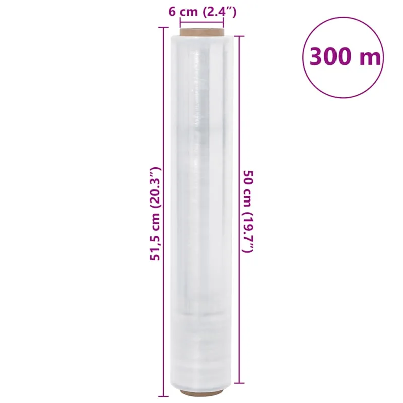 Stretch Film 6 vnt Skaidri 20 μm 50 cm x 300 m
