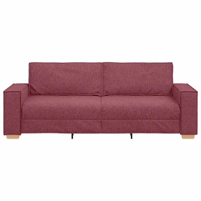3-Vietis Sofa Vyno raudona 220 cm audinys