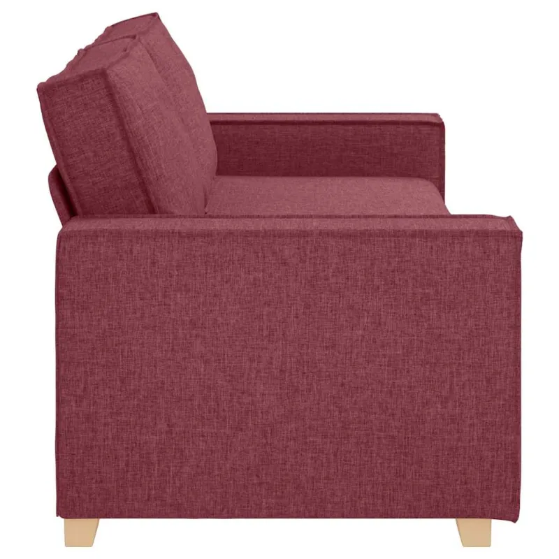 3-Vietis Sofa Vyno raudona 220 cm audinys