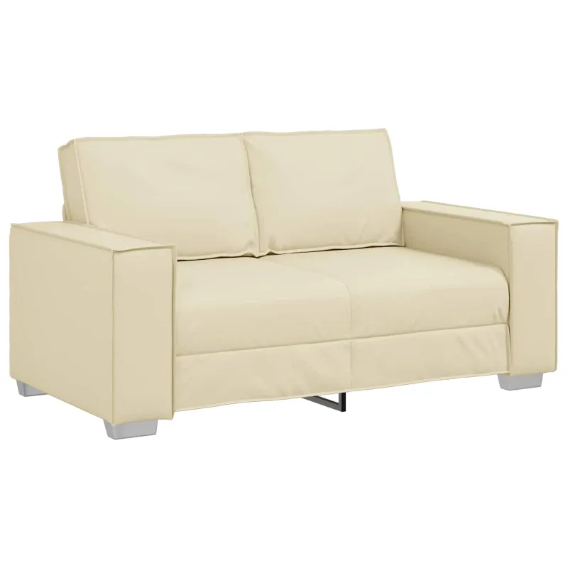 Dvivietė sofa Kreminė 160 cm Dirbtinė oda