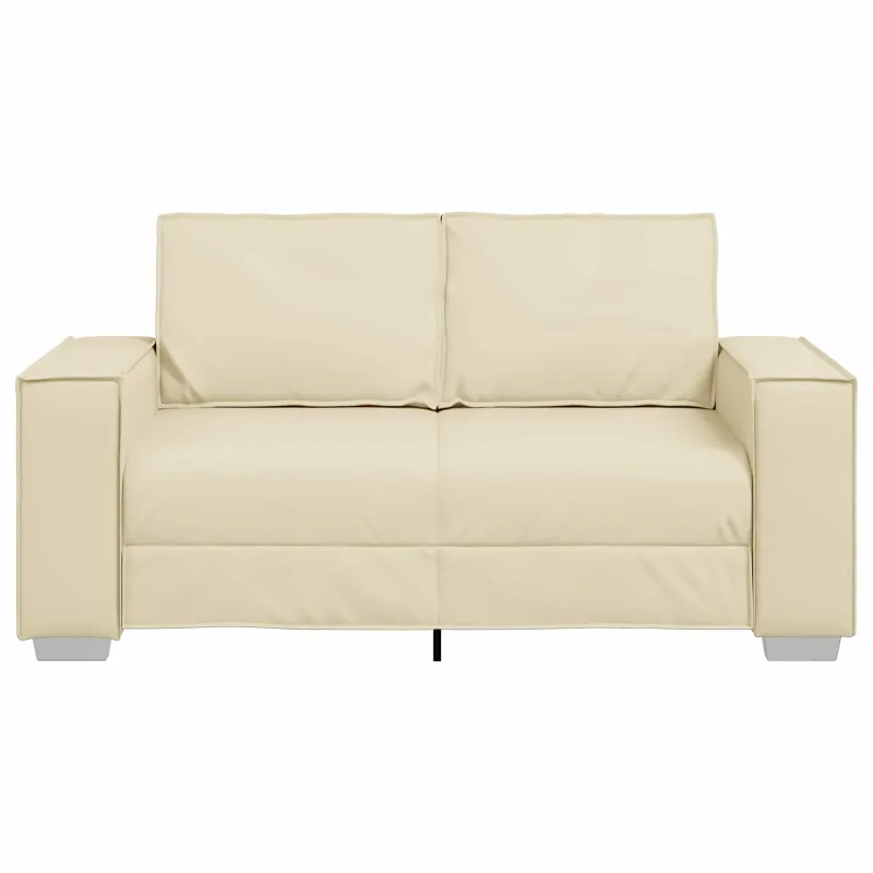 Dvivietė sofa Kreminė 160 cm Dirbtinė oda