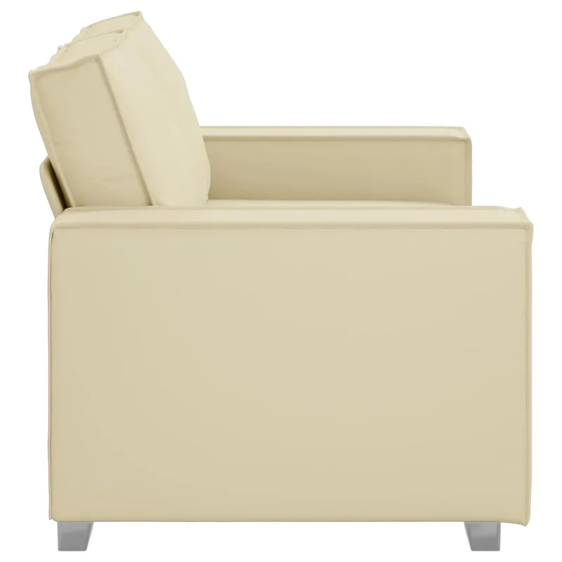 Dvivietė sofa Kreminė 160 cm Dirbtinė oda