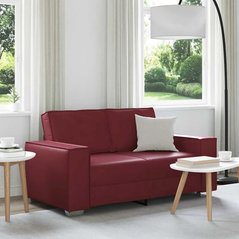 Dvivietė sofa Vyno raudona 160 cm Dirbtinė oda