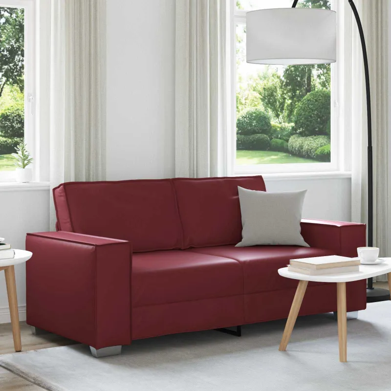 Dvivietė sofa Vyno raudona 180 cm Dirbtinė oda