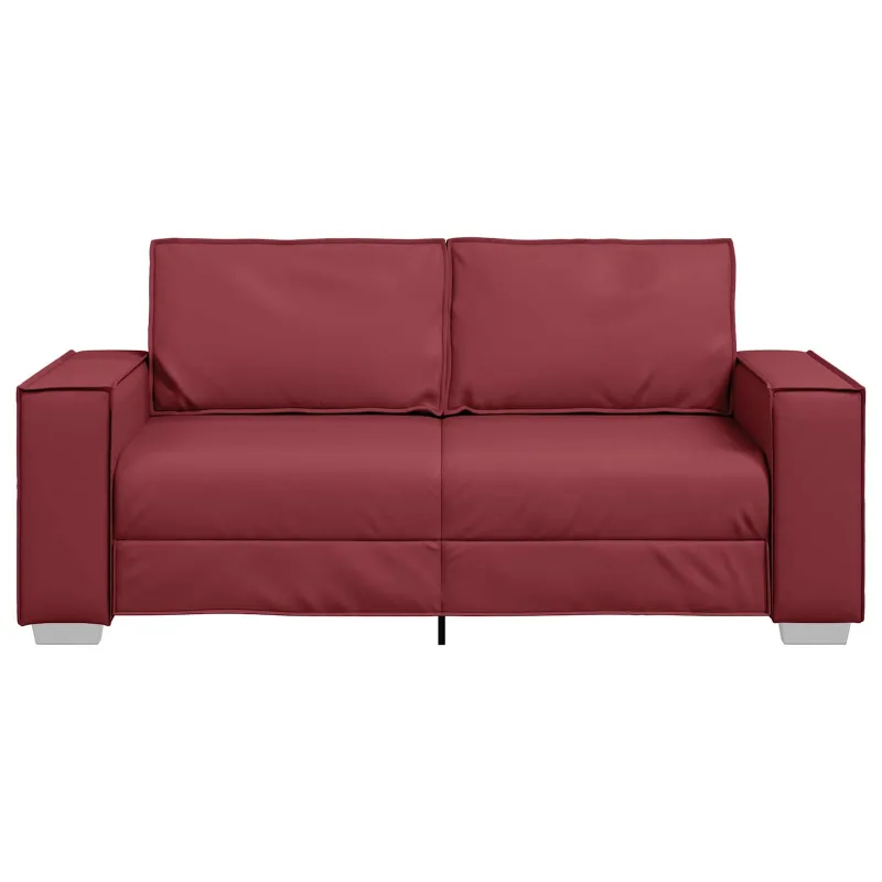 Dvivietė sofa Vyno raudona 180 cm Dirbtinė oda