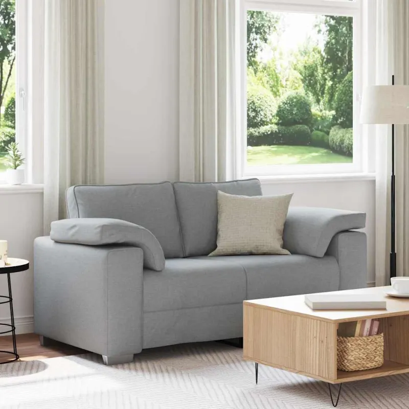 Dvivietė sofa Šviesiai pilka 160 cm audinys