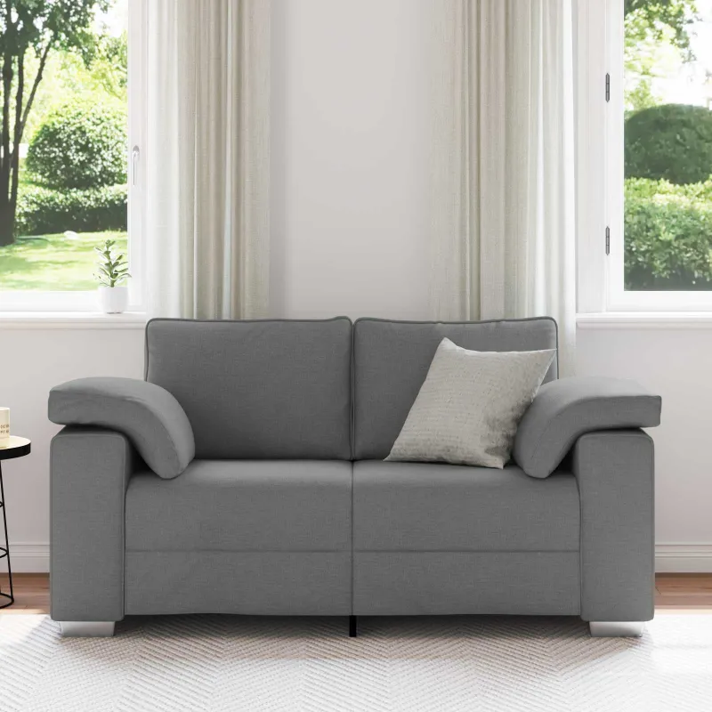 Dvivietė sofa Tamsiai pilka 160 cm audinys