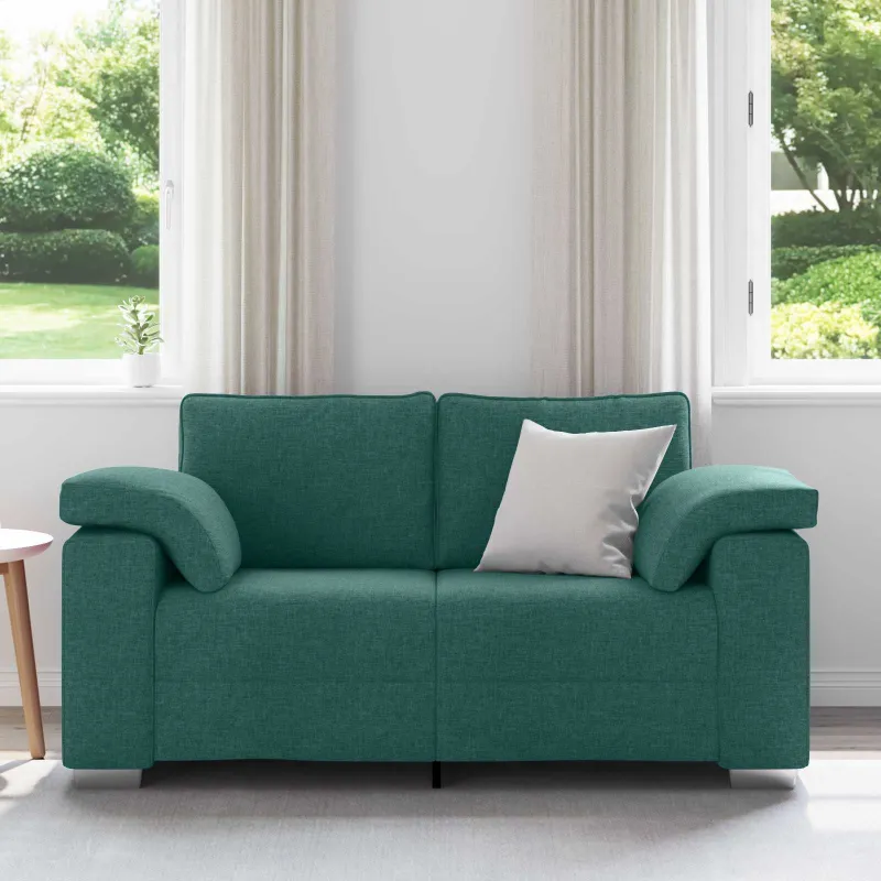 Dvivietė sofa Tamsiai žalia 160 cm audinys