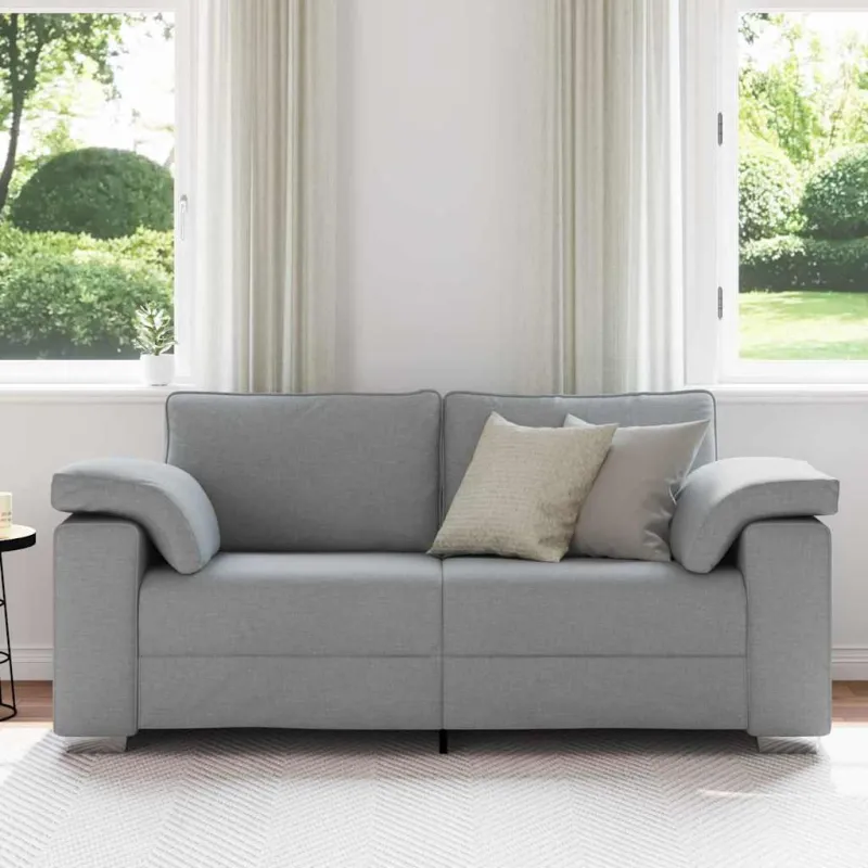 Dvivietė sofa Šviesiai pilka 180 cm audinys