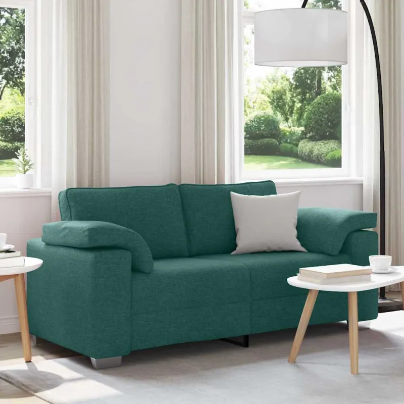 Dvivietė sofa Tamsiai žalia 180 cm audinys