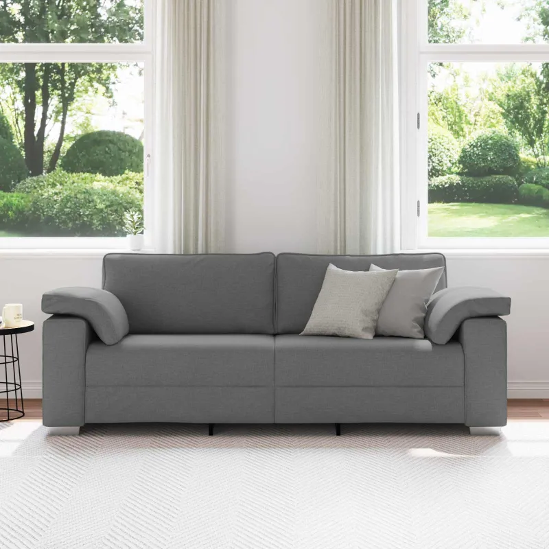 3-Vietis Sofa Tamsiai pilka 220 cm audinys