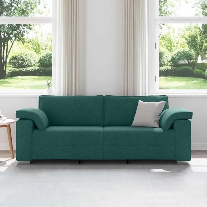 3-Vietis Sofa Tamsiai žalia 220 cm audinys