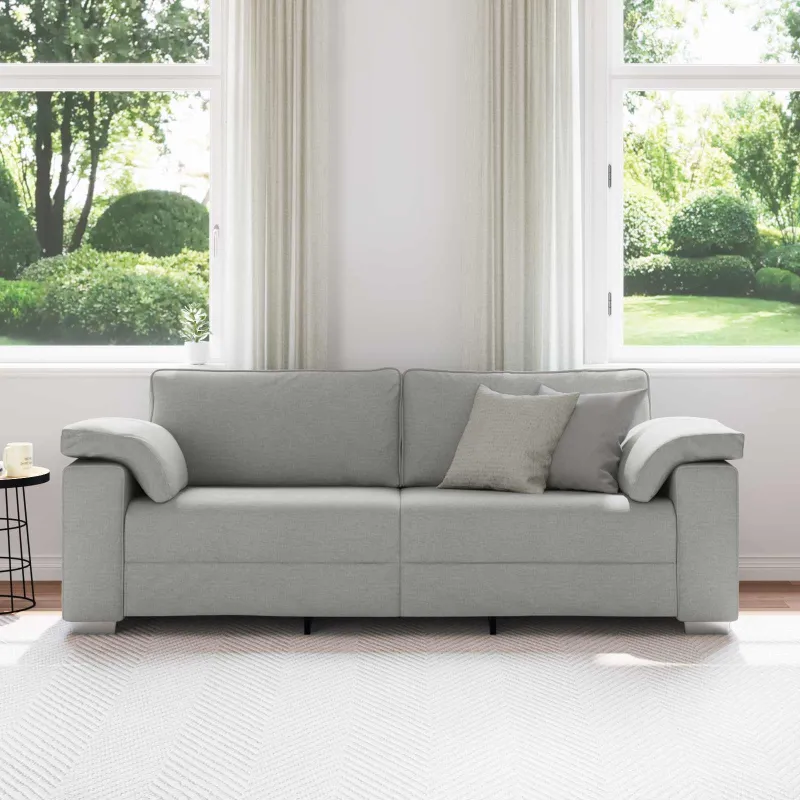3-Vietis Sofa Debesų pilka 220 cm audinys