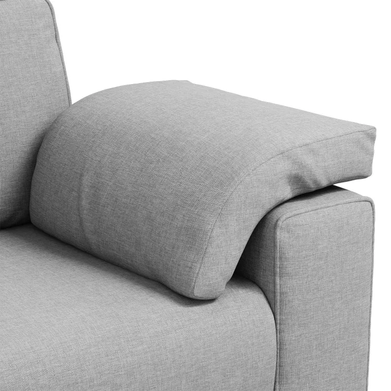 3-Vietis Sofa Debesų pilka 220 cm audinys