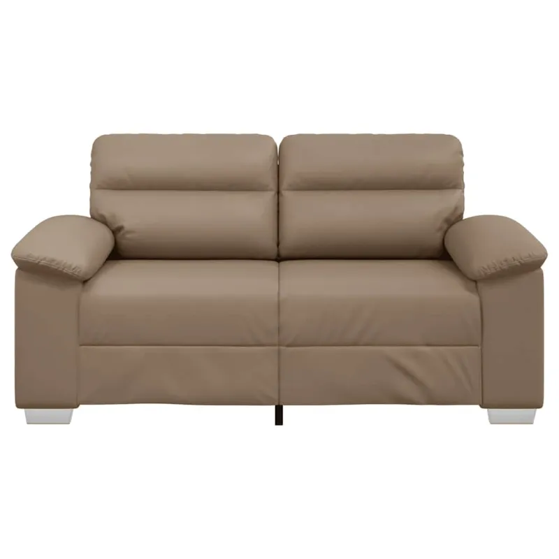 Dvivietė sofa, kapučino spalvos, 160x81x84 cm, dirbtinė oda