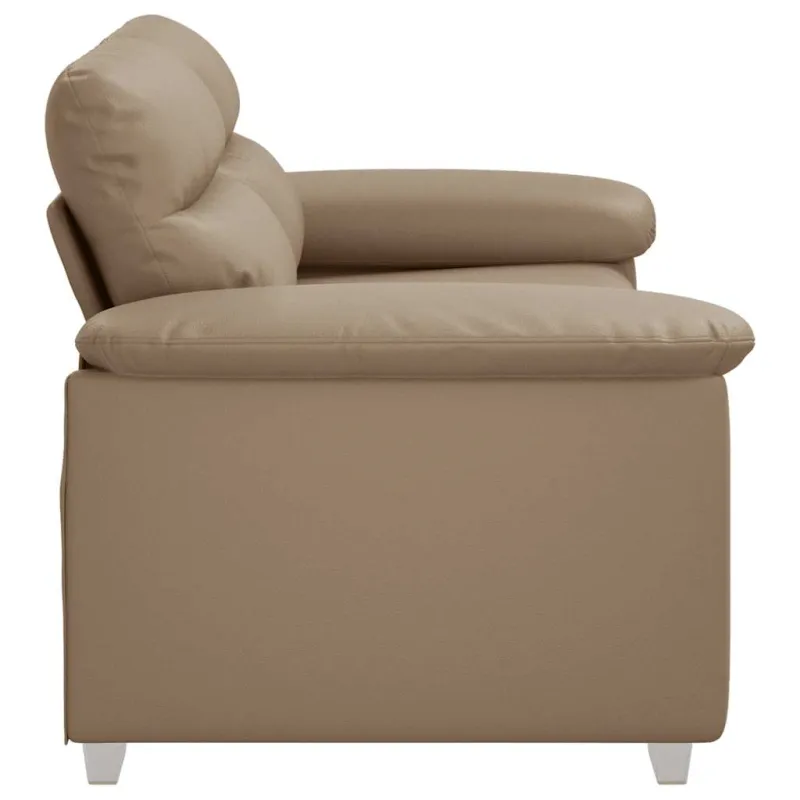 Dvivietė sofa, kapučino spalvos, 160x81x84 cm, dirbtinė oda