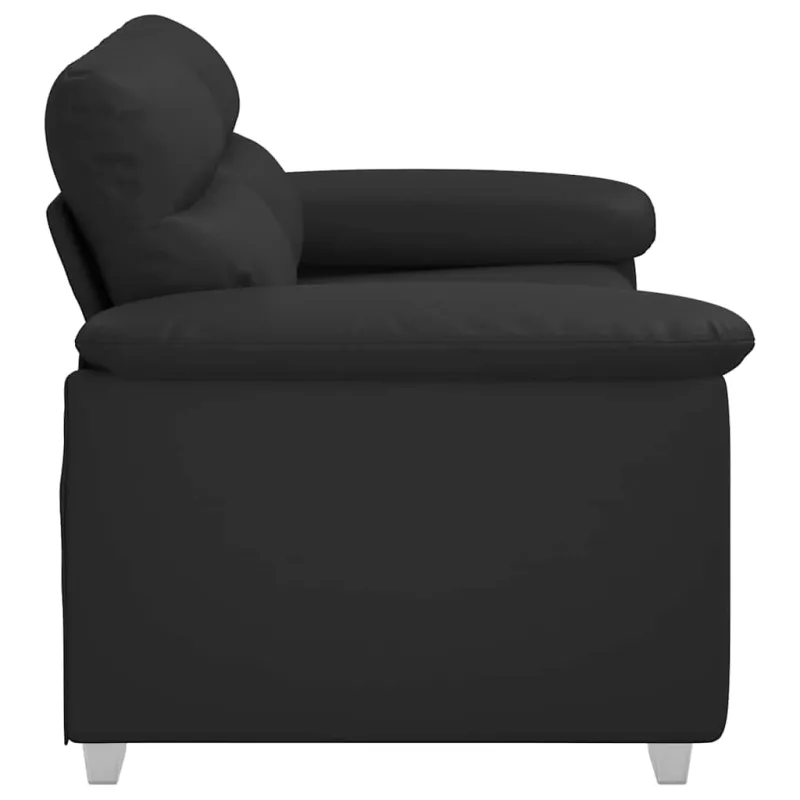 Dvivietė sofa, juoda, 160x81x84 cm, dirbtinė oda
