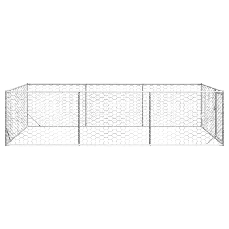 Lauko šunų voljeras su durelėmis, 2x4x1m, cinkuotas plienas