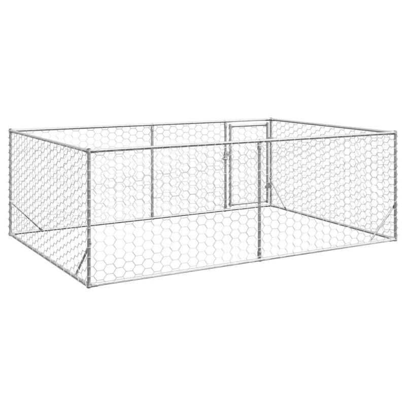 Lauko šunų voljeras su durelėmis, 3x2x1 m, cinkuotas plienas