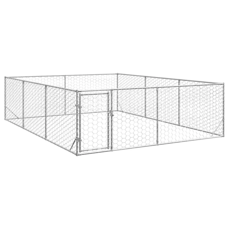 Lauko šunų voljeras su durelėmis, 3x4x1 m, cinkuotas plienas