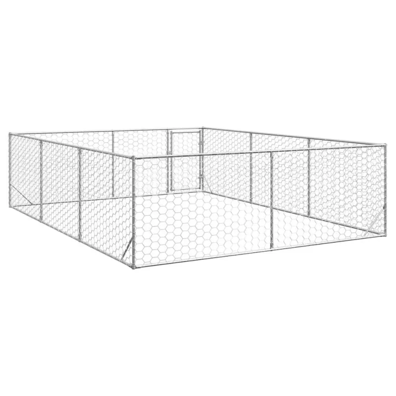 Lauko šunų voljeras su durelėmis, 3x4x1 m, cinkuotas plienas