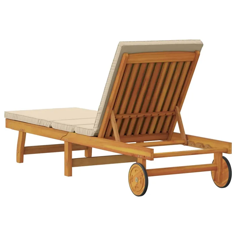 Saulės gultas Ruda 199 x 63 x 85 cm Kietos akacijos mediena