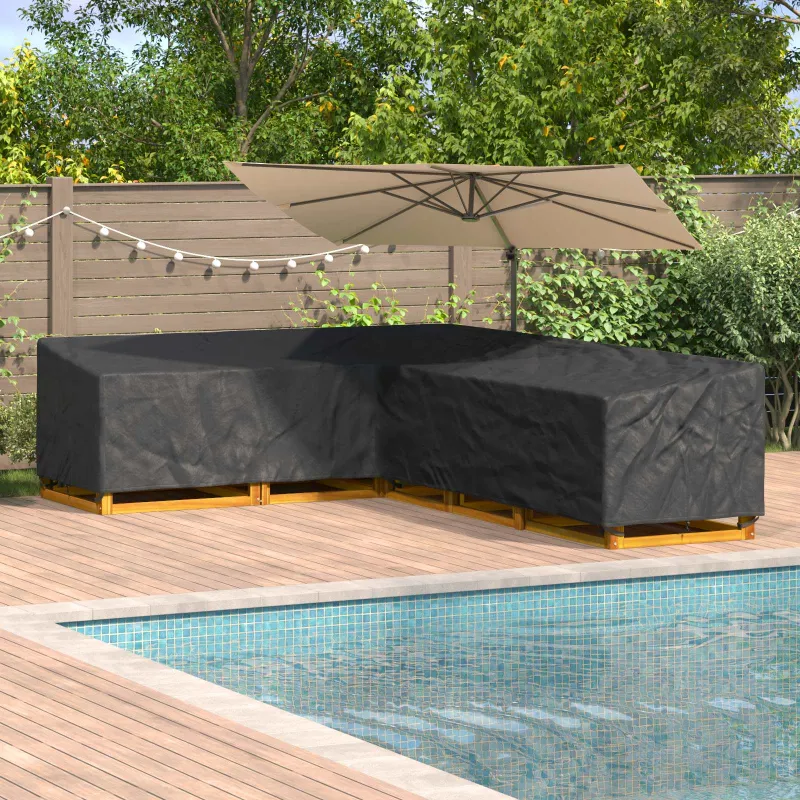Baldų uždangalas Juodas 355 x 275 x 80 cm 210D Oksfordo audinys