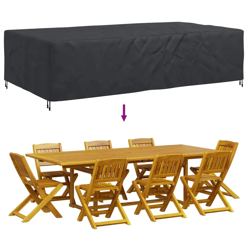 Baldų uždangalas Paprastas Juoda 315 x 180 x 74 cm 420D