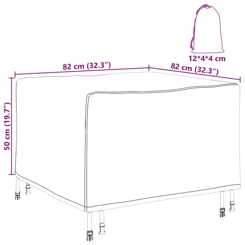 Baldų uždangalas Juodas 82 x 82 x 50 cm 210D Oxford audinys