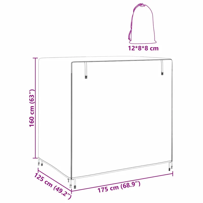 Lauko sūpynių uždangalas 175 x 125 x 180 cm 210D Oxford audinys