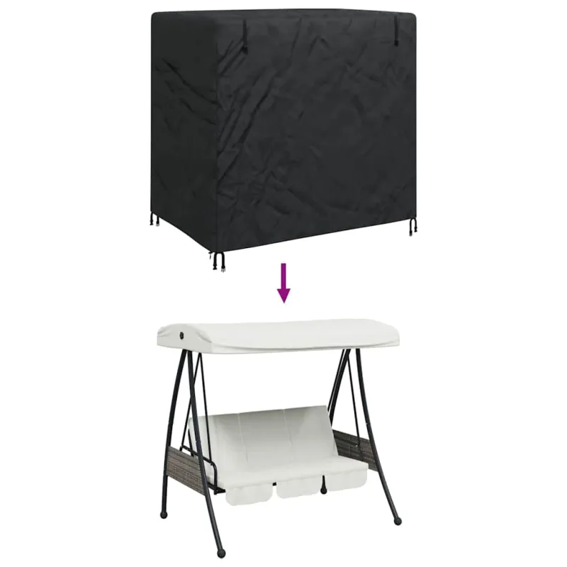 Lauko sūpynių uždangalas Juoda 175 x 125 x 180 cm