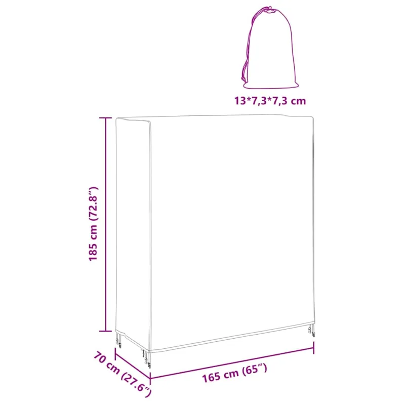 Pingpongo stalo uždangalas Juoda 165 x 70 x 185 cm audinys