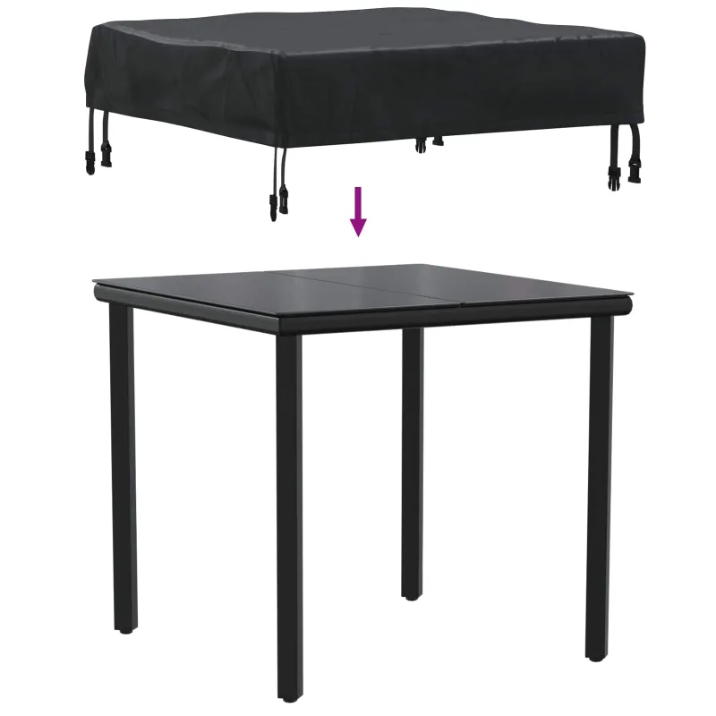 Stalo uždengimas Juoda 62 x 62 x 15 cm 600D Oxford audinys