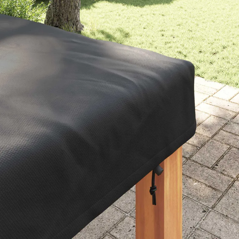 Stalo uždengimas Paprastas Juoda 122 x 122 x 15 cm audinys