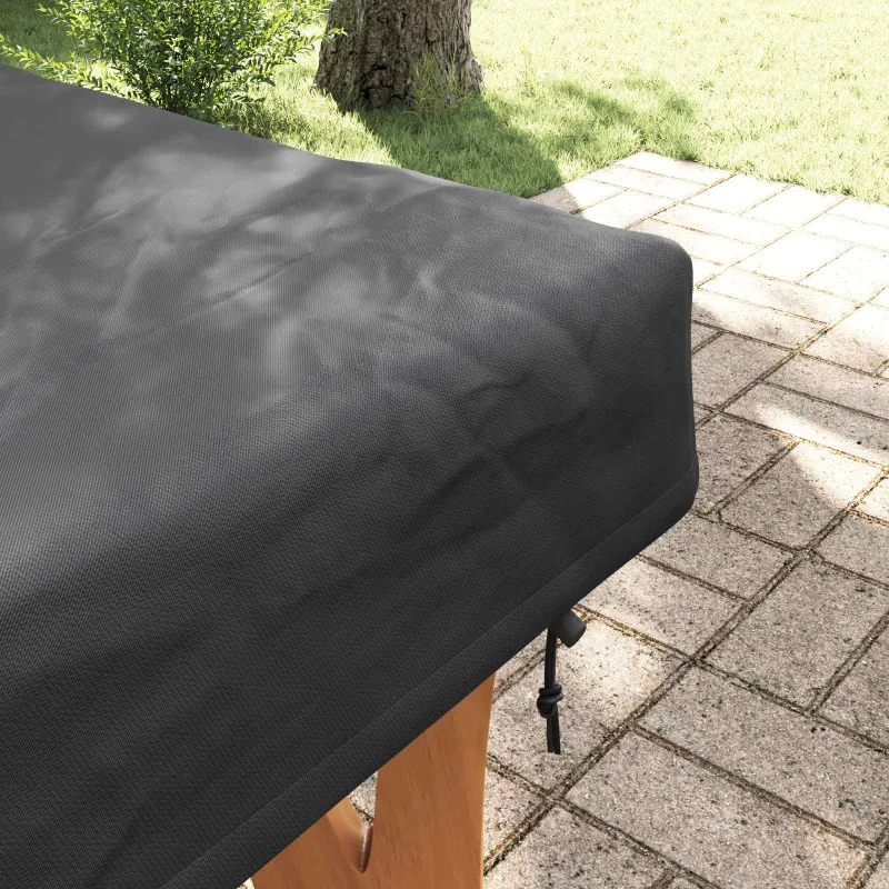 Stalo uždengimas Paprastas Juoda 162 x 92 x 15 cm audinys