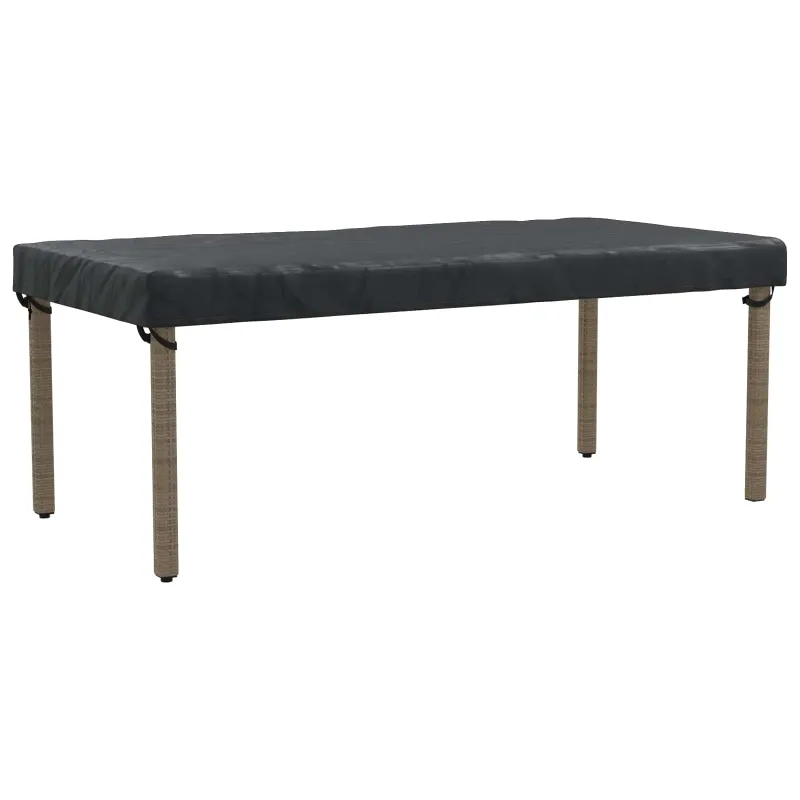 Stalo uždengimas Paprastas Juoda 202 x 92 x 15 cm audinys