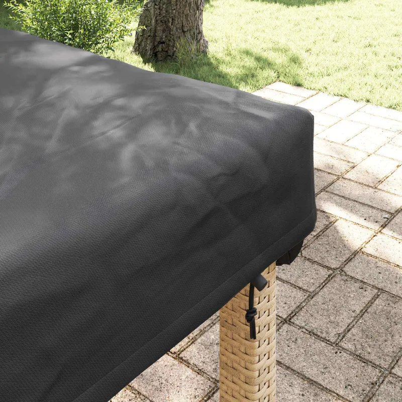 Stalo uždengimas Paprastas Juoda 202 x 92 x 15 cm audinys