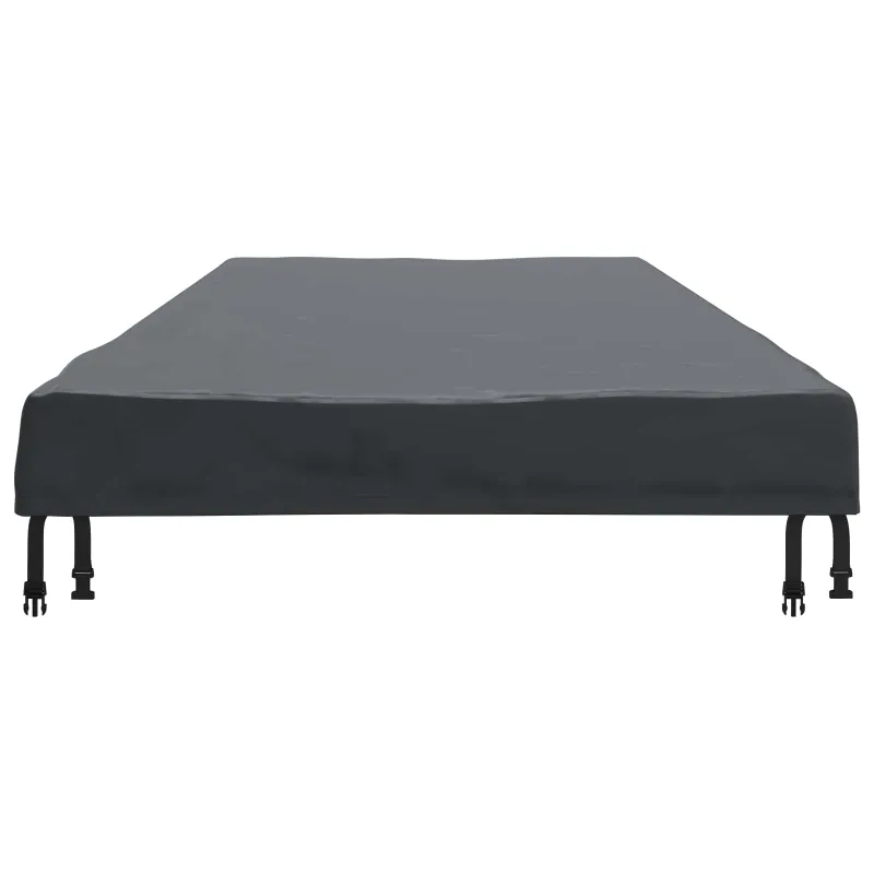Stalo uždengimas Paprastas Juoda 242 x 102 x 15 cm audinys
