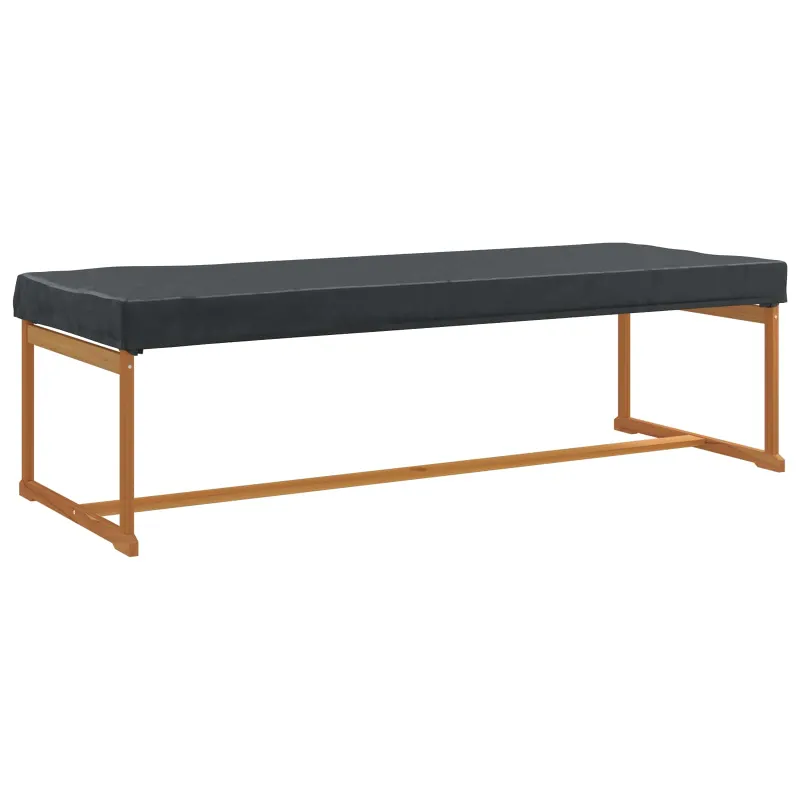 Stalo uždengimas Paprastas Juoda 262 x 102 x 15 cm audinys