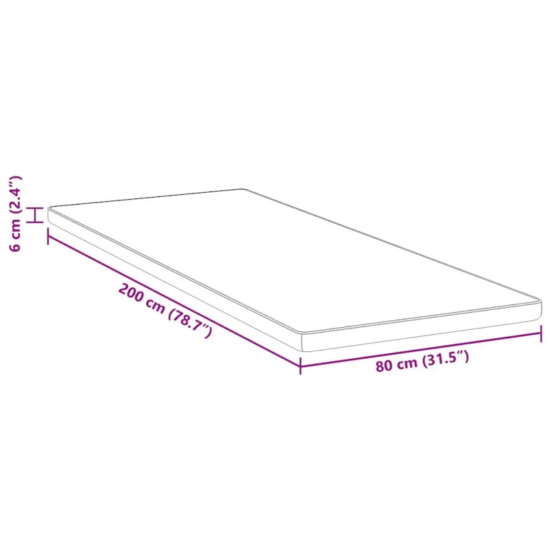 Čiužinio papildymas Balta 80 x 200 cm Žakardinis audinys
