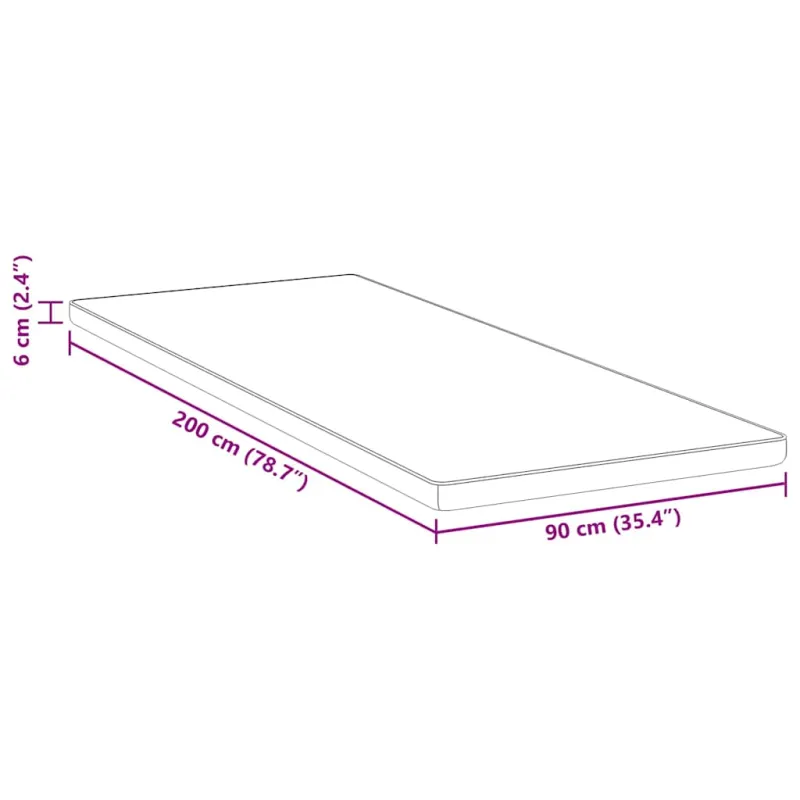 Čiužinio papildymas Balta 90 x 200 cm Žakardinis audinys