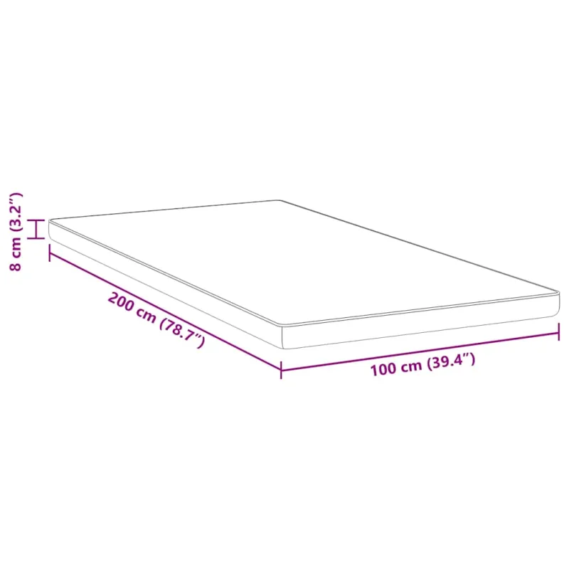 Čiužinio papildymas Balta 100 x 200 cm Žakardinis audinys