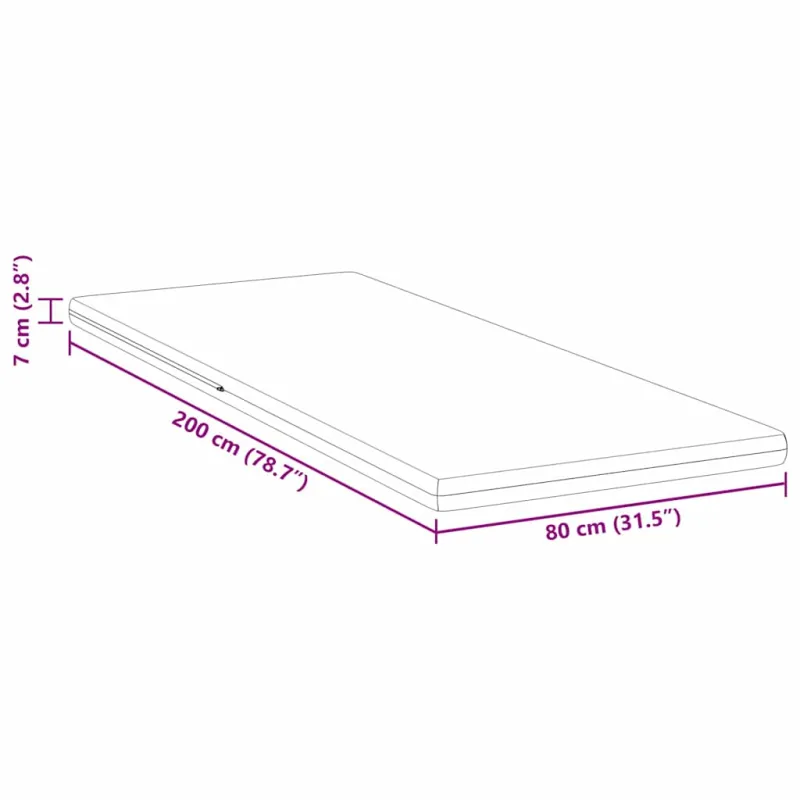Čiužinio papildymas Balta 80 x 200 cm Žakardinis audinys