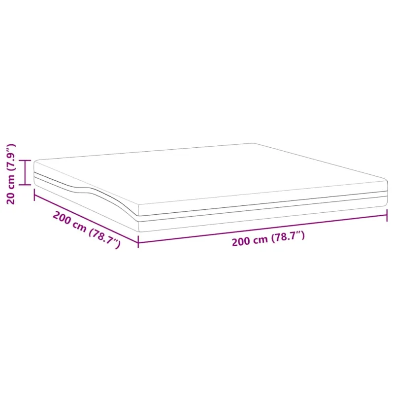 Čiužinys Balta ir juoda 200 x 200 cm Žakardinis audinys