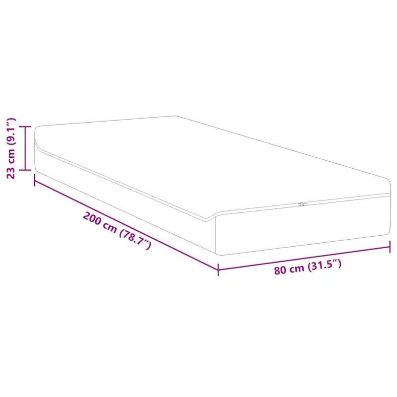 Čiužinys Balta ir pilka 80 x 200 cm Žakardinis audinys