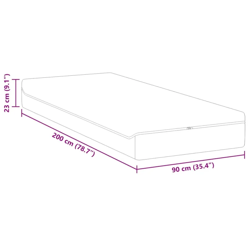 Čiužinys Balta ir pilka 90 x 200 cm Žakardinis audinys