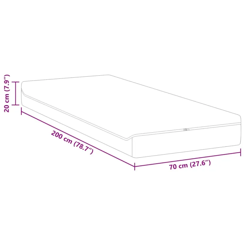 Čiužinys Balta ir pilka 70 x 200 cm Žakardinis audinys