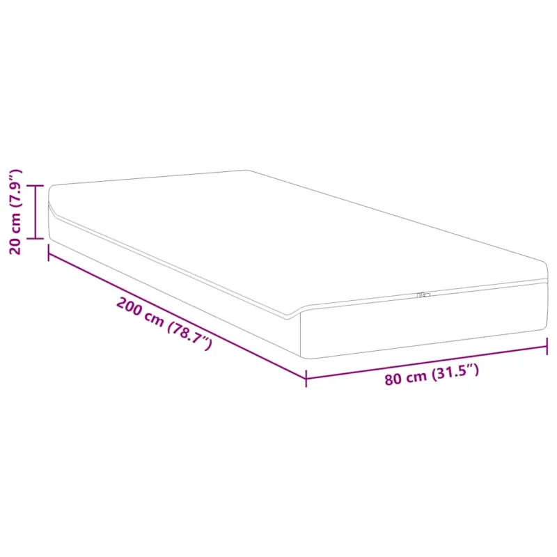 Čiužinys Balta ir pilka 80 x 200 cm Žakardinis audinys