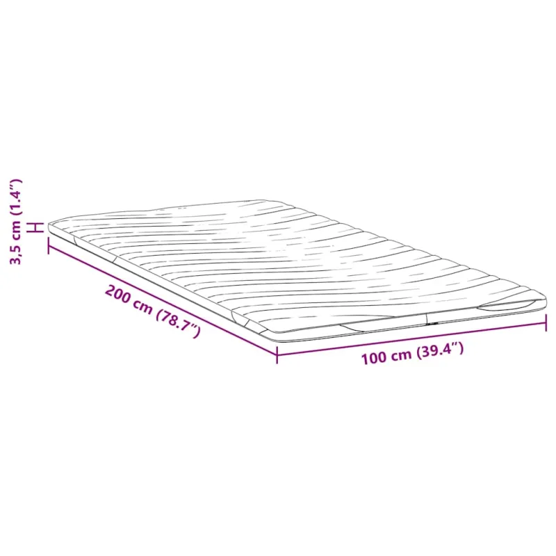 Čiužinio papildymas Balta 100 x 200 cm Megztas audinys