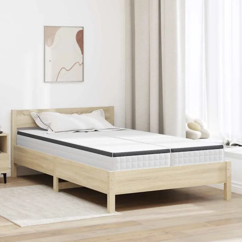 Čiužinys 2 pcs Balta ir pilka 60 x 200 cm Bonell spyruoklė